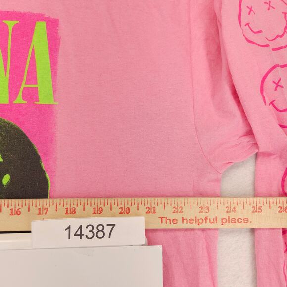 Nirvana Band Casual Crew Neck Graphic Shirt Adult Mens Size Extra Large XL Pink - Picture 7 of 10